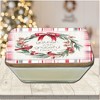 Courtside Market Gather Plaid Cardinal Wreath 6.5x6.5 Artboard Lid & 20oz Candle Set - 2 of 4