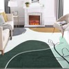 Washable Modern Geometric Rug Non Slip Low Pile Rug Soft Contemporary Throw Floor Cover Foldable Indoor Carpet for Living Room Bedroom Playroom - 2 of 4