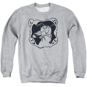 Courage The Cowardly Dog Ghost Frame Adult Crewneck Sweatshirt - 1 of 4