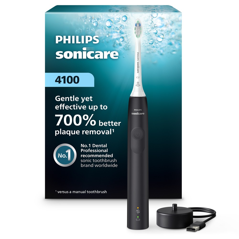 Philips Sonicare 4100 Plaque Control Rechargeable Electric Toothbrush - HX3681/24 - Black