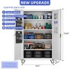 Upgraded Metal Storage Cabinet with Door Pegboards and 2 Rod For Garage Home Storage (43.3''W X 21.9''D X 72''H), Assembly required,Black - 2 of 4