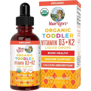 MaryRuth's Toddler Vitamin D3+K2 Drops, Unflavored, Org, 1 oz - 1 of 4
