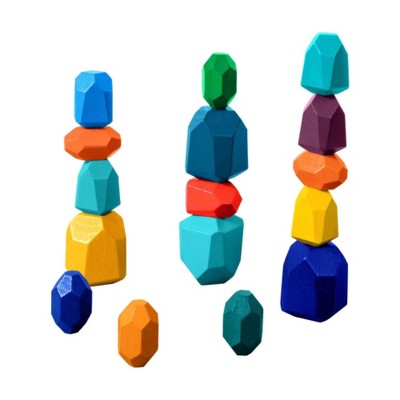 Jhamcore Homes Multicolor Wooden Logs Stacking Stones : Target