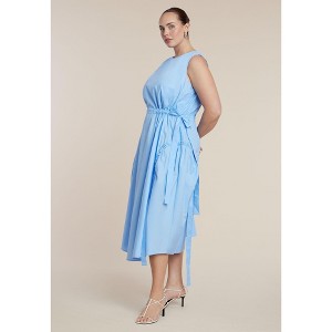 ELOQUII Cinch Waist Poplin Midi Dress - 26, Open Air : Target
