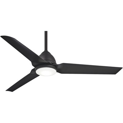 54" Minka Aire Modern Indoor Outdoor Ceiling Fan with LED Light Remote Control Coal Wet Rated for Patio Exterior Porch Gazebo Barn