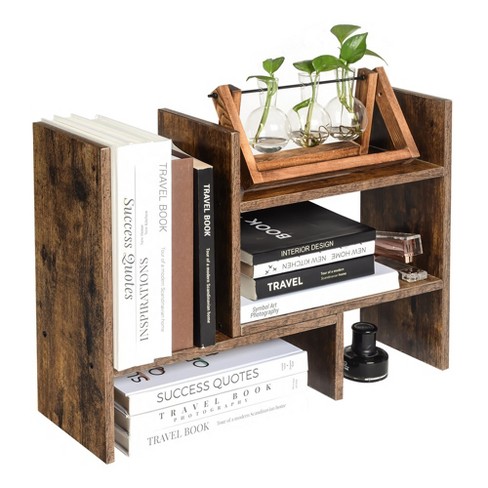 SONGMICS Cabinet Shelf Organizers Desktop Organizer Rustic Brown