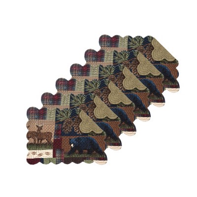 C&F Home Rutherford Rustic Lodge Cotton Quilted Rectangular Reversible Thanksgiving Placemat Set of 6