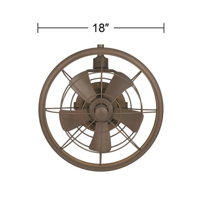 18" Oil-Rubbed Bronze Adjustable Ceiling Fan with Cage