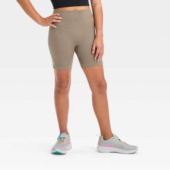 Women's Seamless Ribbed Bike Shorts - Colsie™ Heather Gray Xs : Target