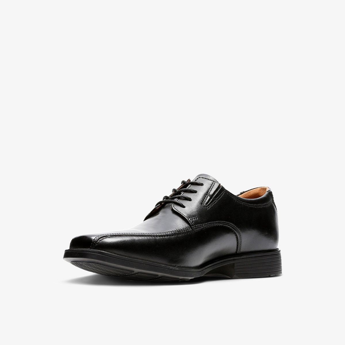 Clarks Mens Tilden Walk Black Leather Shoes 12 Wide - thumbnail 4