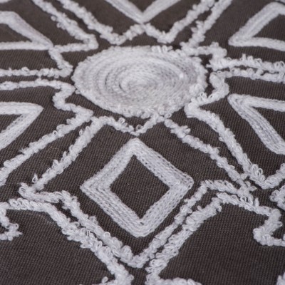 60" Frost Gray and White Cotton Snowflake Tree Skirt