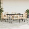 vidaXL Outdoor Dining Set Brown, Cream White - 3 of 4