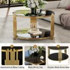 ALEXOUN 31.5 Inch Coffee Table,2-Tier Transparent Circle Glass Center Table with Storage Shelf & Metal Base,for Living Room,Office,Small Spaces - 4 of 4