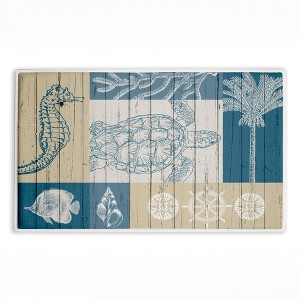 Stupell Industries Let'S Sail Nautical Creatures Printed Plush Bath Mat And Bath Rug, Design By Kim Allen, 18"X30" - 1 of 4