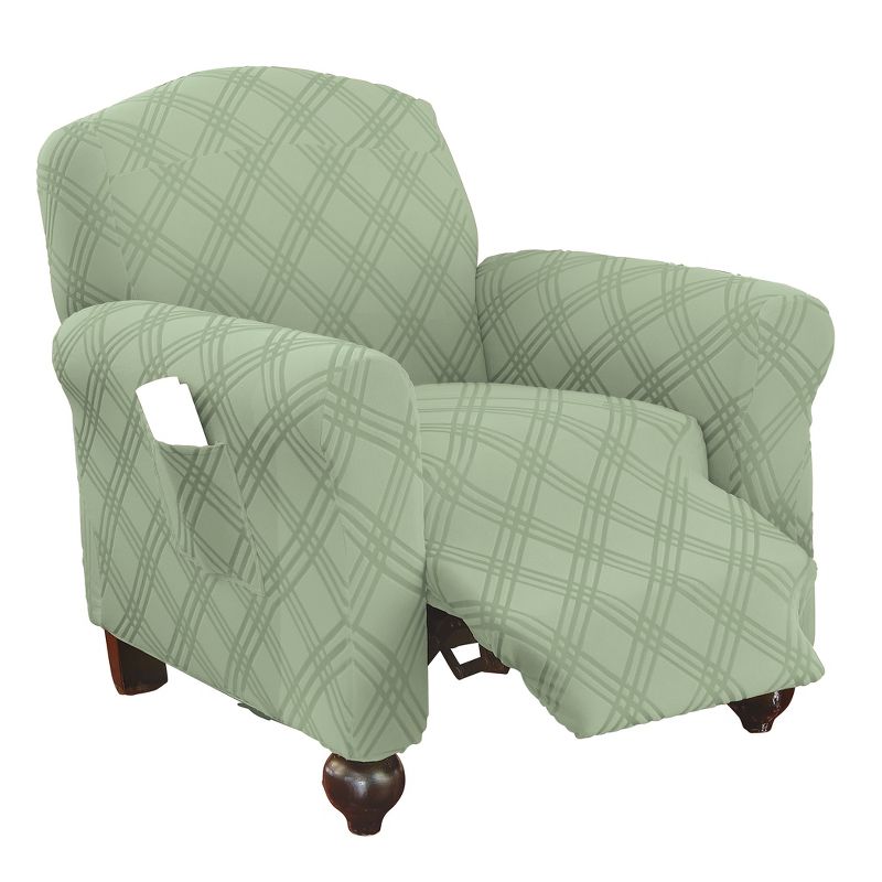 Collections Etc Double Diamond Form Fit Stretch Furniture Slipcover, 1 of 4