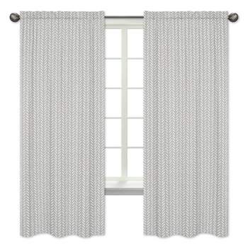 2pc Sweet Jojo Designs Woodland Friends Herringbone Print Kids' Window Panel - Sweet Jojo Designs