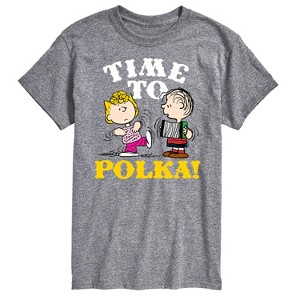 Men's - Peanuts - Sally and Linus Oktoberfest Time To Polka Short Sleeve Graphic T-Shirt - 1 of 4