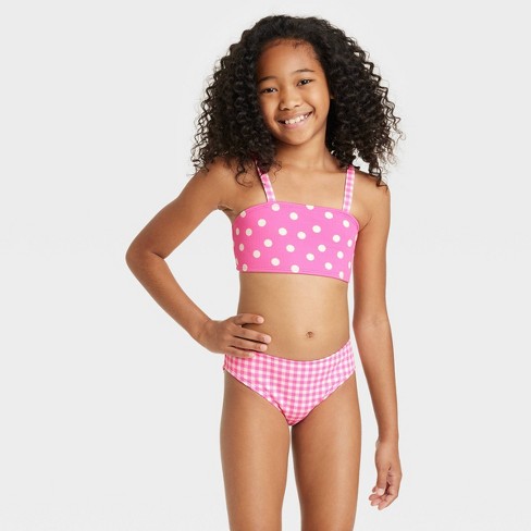 Girls' Gingham Spots Polka Dots Bikini Set - Cat & Jack™ Pink : Target
