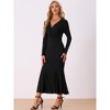 Allegra K Women's Floor Length Fishtail Bodycon Mermaid Long Maxi Dress with Belt - 4 of 4