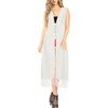 LA LEELA Women's Summer Open Front Vacation Beachwear Long Bathing Suit Slouchy Duster Holiday Swimwear Cardigans for Women M-L White, Plain - 4 of 4