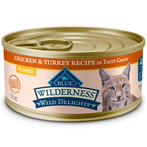Blue Buffalo Wilderness Wild Delights High Protein Grain Free Natural Adult Flaked Wet Cat Food with Chicken & Turkey - 5.5oz - 1 of 4