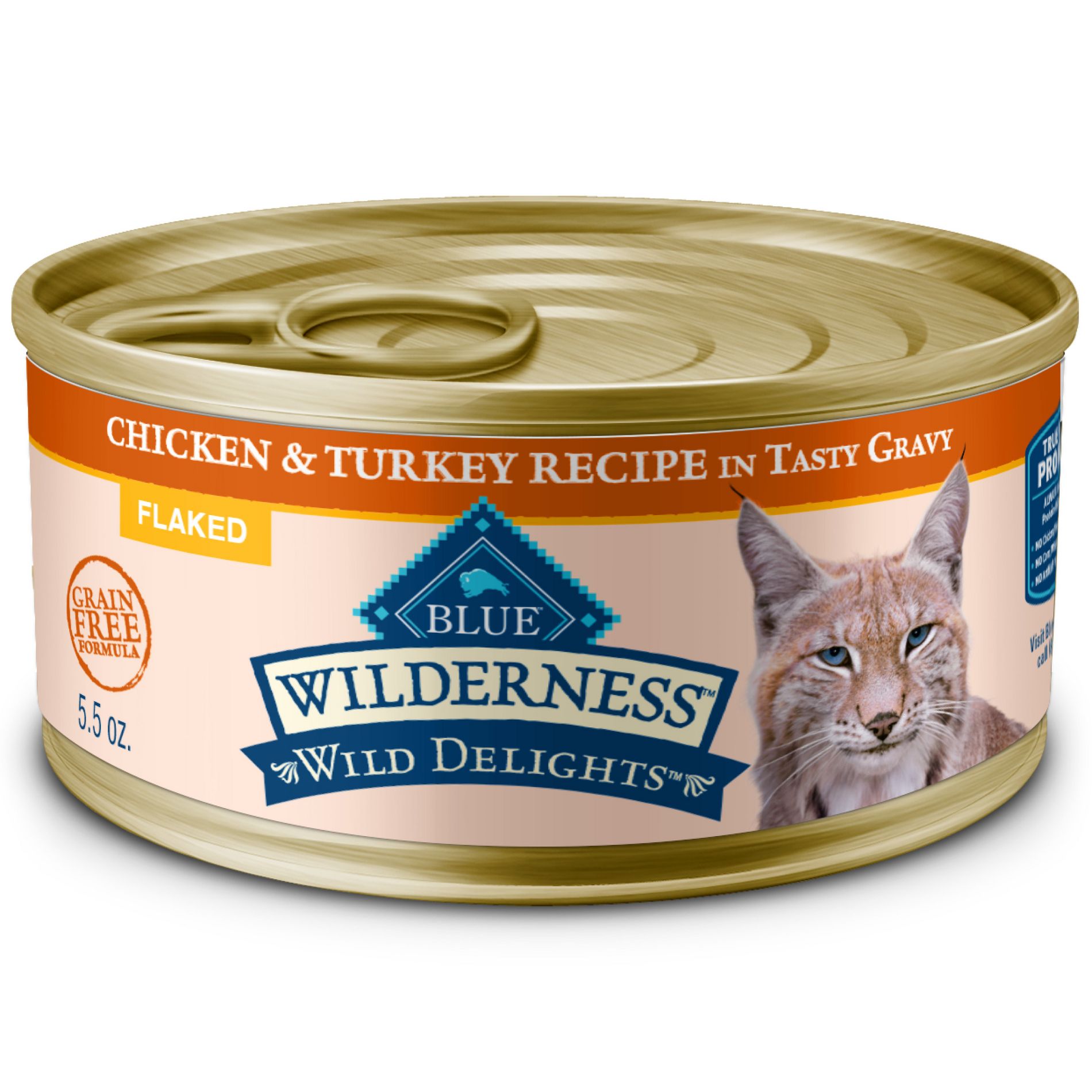 Blue Buffalo Wilderness Wild Delights High Protein Grain Free Natural Adult Flaked Wet Cat Food with Chicken & Turkey - 5.5oz