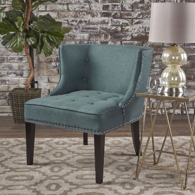 CAVINAS Modern Fabric Accent Chair,Stylish Arm Chair with Tufted Waffle Stitching and Nailhead Trim,Comfy Sitting Chair for Living Room,Office