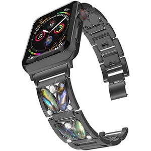 Worryfree Gadgets Alloy Metal Band with Rhinestone for Apple Watch 49mm - Black - 1 of 4