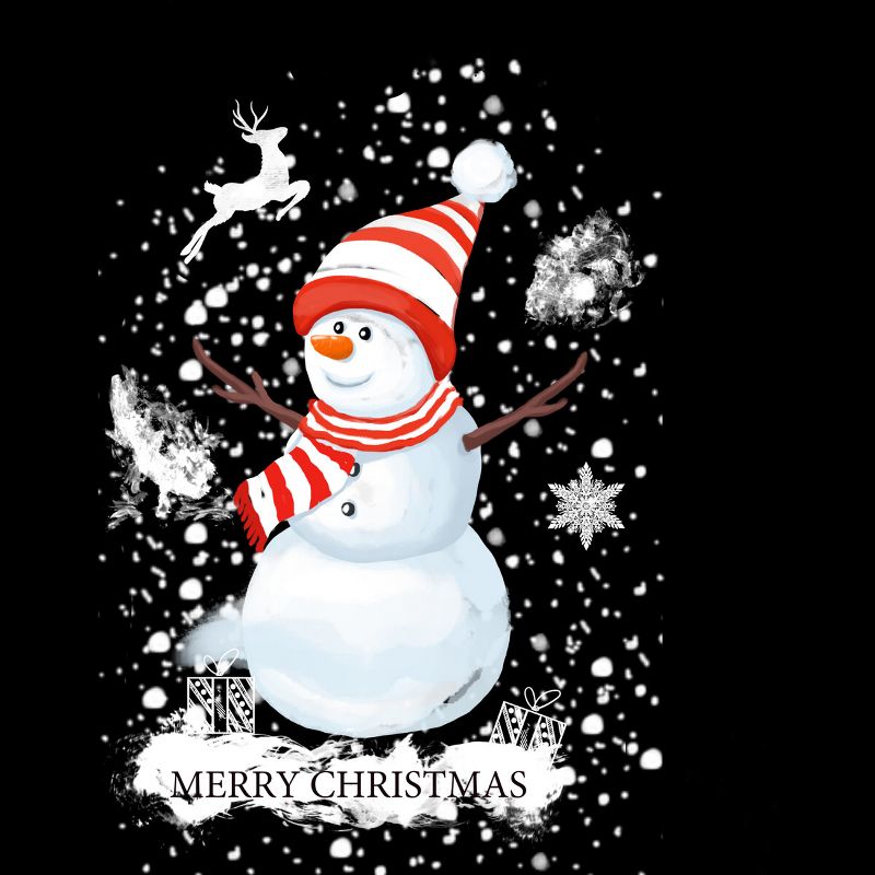 Men's Design By Humans Christmas snowman By werant T-Shirt, 2 of 5