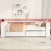 Twin Size Daybed with Drawers and Shelves, No Box Spring Needed, Minimalist Finish Daybed, Platform Bed with Solid Pine Wood Frame-Baofuwish - 3 of 4