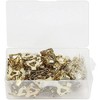 Okuna Outpost 100 Pack Heavy Picture Frame Hanger Wall Hooks with Screws, Gold, 1.3" - 2 of 4
