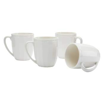 8oz 12pk Porcelain Madeline Mug Set White - Elama : Target