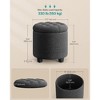Round Storage Ottoman, 17.7" Dia. x 17.5" H, Sturdy Footrest with Legs, Supports 330 lb, Dark Gray, for Living Room & Bedroom - 2 of 4