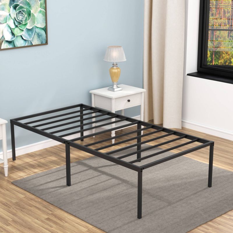 24/7 Shop At Home Landdream Metal Frame Platform Bed with Steel Slats Black, 4 of 10