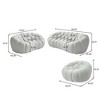 WJSHome Upholstered Bean Bag Bubble Sofa Curved Couch, 3D Honeycomb Shape Modern Couches for Living Room (Light Gray, 1 Seater, 2 Seater, 3 Seater) - 2 of 4