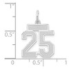 Black Bow Jewelry 14k White Gold, Jersey Collection, Small Number 25 Pendant - 4 of 4