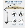 Cantilever Umbrella with Cross Base, 10FT Shade for 2-6 People, Fade-Resistant Cross Base Canopy for Deck Pool Garden Backyard - 2 of 4