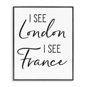 Stupell Industries I See London and France Saying Bathroom Humor Black Framed Giclee Art - 1 of 4
