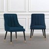 Set of 2 Eda Modern Velvet Upholstered Dining Chairs Midnight Blue - Manhattan Comfort - 2 of 4