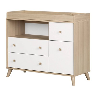 Yodi Changing Table With Drawers - Soft Elm And Pure White - South ...