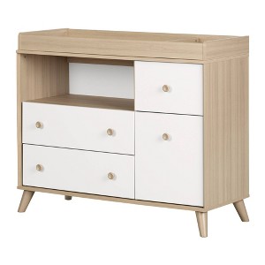 Yodi Changing Table with Drawers - Soft Elm and Pure White - South Shore - 1 of 4
