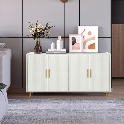 Sideboard Buffet Cabinet With Adjustable Shelves, Doors, Antique Handles Pantry Cabinets, TV Stand