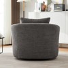 38.2" Swivel Accent Chair pholstered Barrel Sofa with 360° Swivel a Throw Pillow for Living Room, Bedroom-- Frevyn - 4 of 4