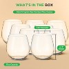 NutriChef 15 oz. Crystal Clear Stemless Wine Glass Set - 12 pc (NGLWINE99.6) - 2 of 4