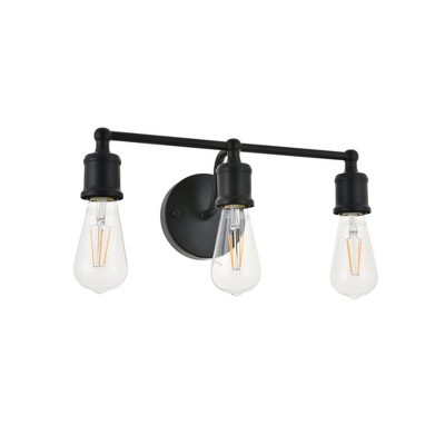 Elegant Black Metal 3-Light Wall Sconce