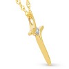Pompeii3 Diamond Cross Pendant Round Solitaire 10K Yellow Gold 17mm tall - 3 of 4