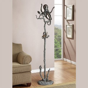 SPI Home Octopus Coat Rack – Sculpted Metal Coastal Entryway Stand, 68" H x 17.5" W, Nautical Statement with Tentacle Hooks - 1 of 3