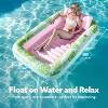 Jasonwell 4-in-1 Inflatable Tanning Pool Lounger, 70"x46" Float with Pillow, Sunbathing Bed Raft for Adults, Cyan Pink, Large - 2 of 4