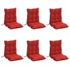 vidaXL Lowback Chair Cushions 6 pcs Red Oxford Fabric - 3 of 4