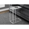 Monarch Specialties Accent Table C-Shaped End Side Snack Living Room Bedroom Metal Tempered Glass White Contemporary Modern - 2 of 4